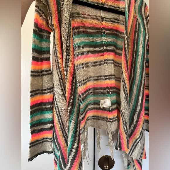 Western style fringe cardigan with hood. Size small by Self esteem - Picture 4 of 6
